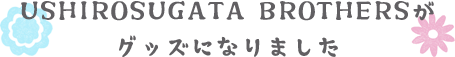 USHIROSUGATA BROTHERSがグッズになりました